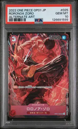 PSA 10 - Roronoa Zoro - OP01 025 AA SR - Japanese One Piece Card - Romance Dawn - Image 1