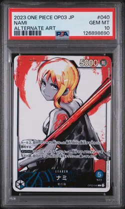 PSA 10 - Nami - OP03 040 AA Leader - Japanese One Piece Card Pillars of Strength - Image 1