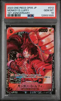 PSA 10 - Monkey D. Luffy - ST01 012 SR - Japanese One Piece Card 1st Anniversary - Image 1