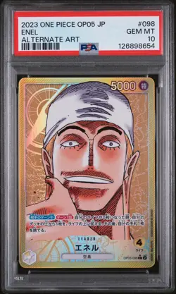 PSA 10 - Enel - OP05 098 AA Leader - Japanese One Piece Card - Awakening New Era - Image 1