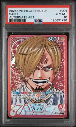 PSA 10 - Sanji - PRB01 001 AA Leader - Japanese - One Piece Card - The Best - Image 1