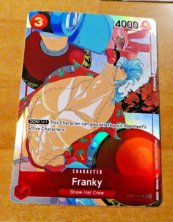 ONE PIECE ENGLISH CARD GAME PROMO HOLO CARTE Franky OP01-021 ALT MINT - Image 1