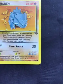 Pokemon Cards: Jungle 1st Edition Common: Rhyhorn 61/64 - Image 4