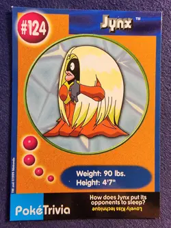 Pokemon - 1999 Burger King PokeTrivia Promo Card - Jynx #124 LP - Image 1