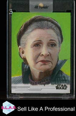 STAR WARS SKETCH CARD TOPPS ARTIST SIGNATURE PRINCESS LEIA ORGANA ENGLISH - Image 1