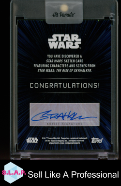STAR WARS SKETCH CARD TOPPS ARTIST SIGNATURE PRINCESS LEIA ORGANA ENGLISH - Image 2