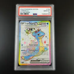 PSA 10 Lapras ex 158/142 Pokemon Stellar Crown Holo Full Art Graded Card - Image 1