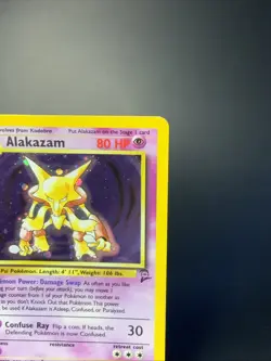 Alakazam 1/130 Base Set 2 Holo Vintage Pokemon Card Creased LP WOTC 1999 - Image 2