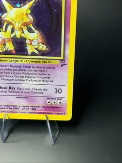 Alakazam 1/130 Base Set 2 Holo Vintage Pokemon Card Creased LP WOTC 1999 - Image 3