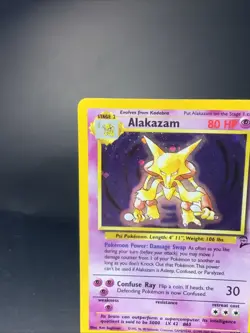 Alakazam 1/130 Base Set 2 Holo Vintage Pokemon Card Creased LP WOTC 1999 - Image 5