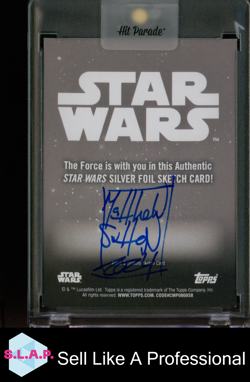 STAR WARS TOPPS STAR WARS ARTIST SIGNATURE ENGLISH SILVER FOIL SKETCH CARD - Image 2