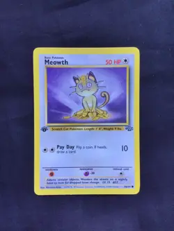 Pokemon Cards: Jungle 1st Edition Common: Meowth 56/64 - Image 1