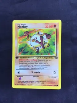 Pokemon Cards: Jungle 1st Edition Common: Mankey 55/64 - Image 1