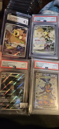 PSA 10 Pokemon 4 Bug Card Lot of 4 Lillies Ribombee Vepiquen Ex Crustle Joltil - Image 1