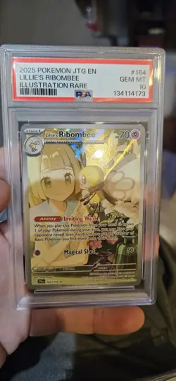 PSA 10 Pokemon 4 Bug Card Lot of 4 Lillies Ribombee Vepiquen Ex Crustle Joltil - Image 2
