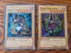 x2 Dark Magician Yugioh Holo Card Lot: SYE-001 & DB1-EN102 - LP / HP - Image 1
