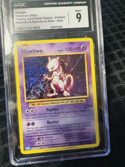 Pokemon Mewtwo Holo Card 2023 Blastoise/Suicune EX Deck CGC 9 - Image 1