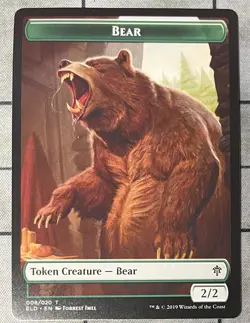 BEAR 008 token Throne of Eldraine MTG Magic NM - Image 1