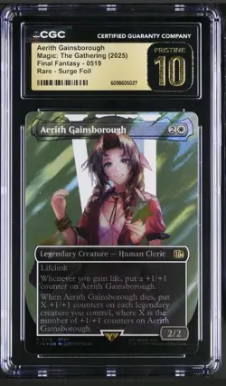 AERITH GAINSBOROUGH Final Fantasy Surge Foil Rare CGC Pristine 10 MTG - Image 1
