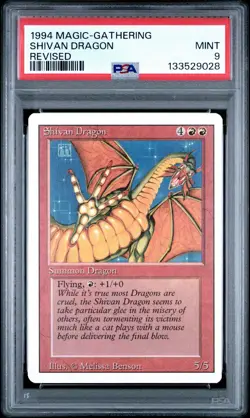 Magic The Gathering 1994 MTG Revised Shivan Dragon - PSA 9 Mint - Image 1