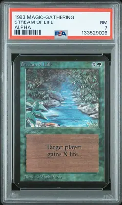 1993 Magic the Gathering MTG Stream of Life Alpha - PSA 7 - Image 1