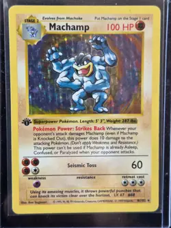 Pokemon TCG Machamp Base Set First Edition Shadowless 8/102 - Image 3