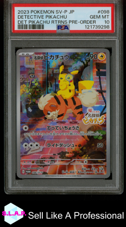 DETECTIVE PIKACHU POKEMON 2023 SVP JAPANESE DET PIKACHU RETURNS PRE-ORDER PSA 10 - Image 1