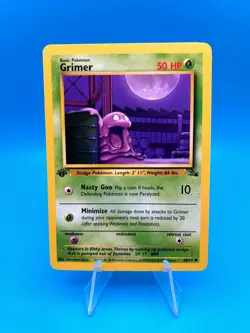 Pokemon TCG Grimer Fossil 48/62 Regular 1st Edition Common NM - Image 1