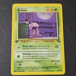 Grimer 1st Edition 48/62 Fossil Common Pokemon Vintage Card WOTC 1999 - Image 1