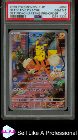 DETECTIVE PIKACHU POKEMON 2023 SVP JAPANESE DET PIKACHU RETURNS PRE-ORDER PSA 10 - Image 1