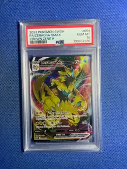 2023 Pokemon SWSH FA/ZERAORA VMAX Crown Zenith 054/159 PSA 10 - Image 1