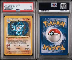 1999 POKEMON BASE SET 1ST EDITION #8 MACHAMP-HOLO PSA 3 - Image 1