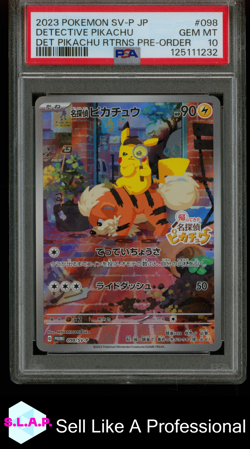 DETECTIVE PIKACHU POKEMON 2023 SVP JAPANESE DET PIKACHU RETURNS PRE-ORDER PSA 10 - Image 1