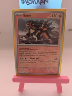 030/197 Entei Reverse Holo Rare Obsidian Flames 2023 Pokemon - Image 1