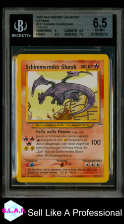 SHINING CHARIZARD HOLO R 2002 POKEMON NEO DESTINY UNLIMITED GERMAN 107 BGS 6.5 - Image 1