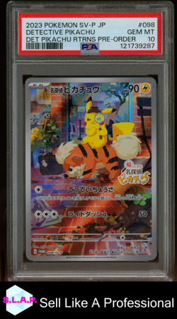 DETECTIVE PIKACHU POKEMON 2023 SVP JAPANESE DET PIKACHU RETURNS PRE-ORDER PSA 10 - Image 1