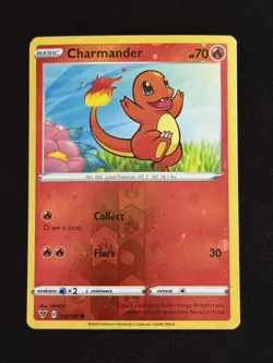 Charmander #023/185 - Pokemon TCG - Vivid Voltage - Reverse Cosmos Holo - Swirl - Image 1