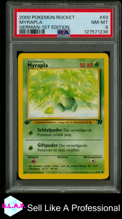 MYRAPLA GERMAN-1ST EDITION POKEMON ROCKET 2000 63 PSA 8 - Image 1