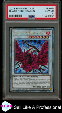 BLCK ROSE DRAGON YU-GI-OH! TN23-25TH ANN. TIN: DUELING HEROES 2023 EN014 PSA 10 - Image 1