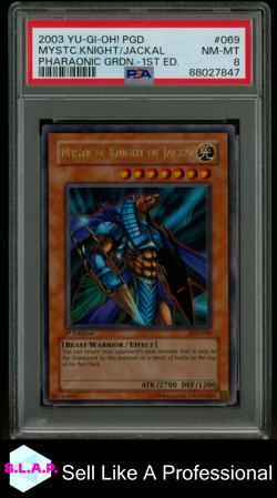 MYSTC.KNIGHT/JACKAL YU-GI-OH! PGD PHARAONIC GRDN.-1ST ED EN 2003 #069 PSA 8 - Image 1
