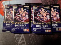 One Piece TCG: The Azure Sea's Seven Sleeved Booster OP-14 English. Lot of 5 - Image 1