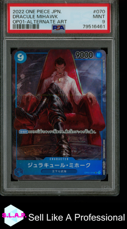 DRACULE MIHAWK ONE PIECE 70 2022 ROMANCE DAWN HOLO JAPANESE PSA 9 - Image 1