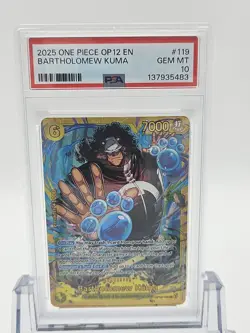 2025 ONE PIECE OP12-LEGACY OF THE MASTER #119 BARTHOLOMEW KUMA PSA 10 - Image 1