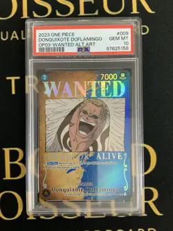 DONQUIXOTE DOFLAMINGO ST03-009 PSA 10 WANTED ALTERNATE ART ONE PIECE English - Image 1