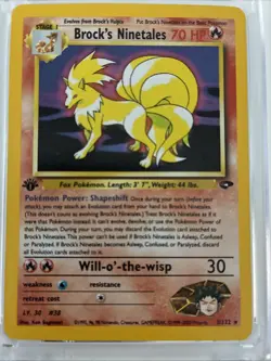Pokemon Card Holo Rare Brock's Ninetales 3/132 Gym Challenge - Image 1