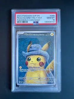 PSA 10 Pikachu with Grey Felt Hat SVP 085 Pokemon Van Gogh Graded Card - Image 1