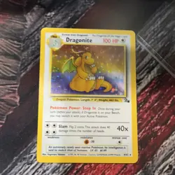 Pokemon TCG Dragonite Fossil Holo Rare Card 4/62 100 HP English 1999 - Image 1