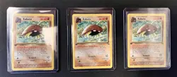 3x 1st Edition Fossil Kabuto Pokemon Cards NM-/LP Vintage WOTC Lot - Image 1