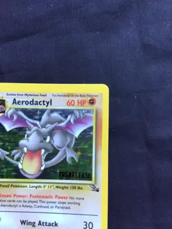 Pokemon Cards: 1st Edition Fossil Rare Holo Prerelease: Aerodactyl 1/62 - Image 4