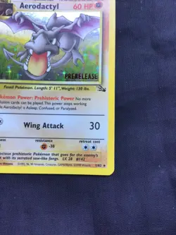 Pokemon Cards: 1st Edition Fossil Rare Holo Prerelease: Aerodactyl 1/62 - Image 5